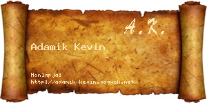 Adamik Kevin névjegykártya