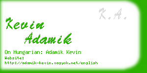 kevin adamik business card